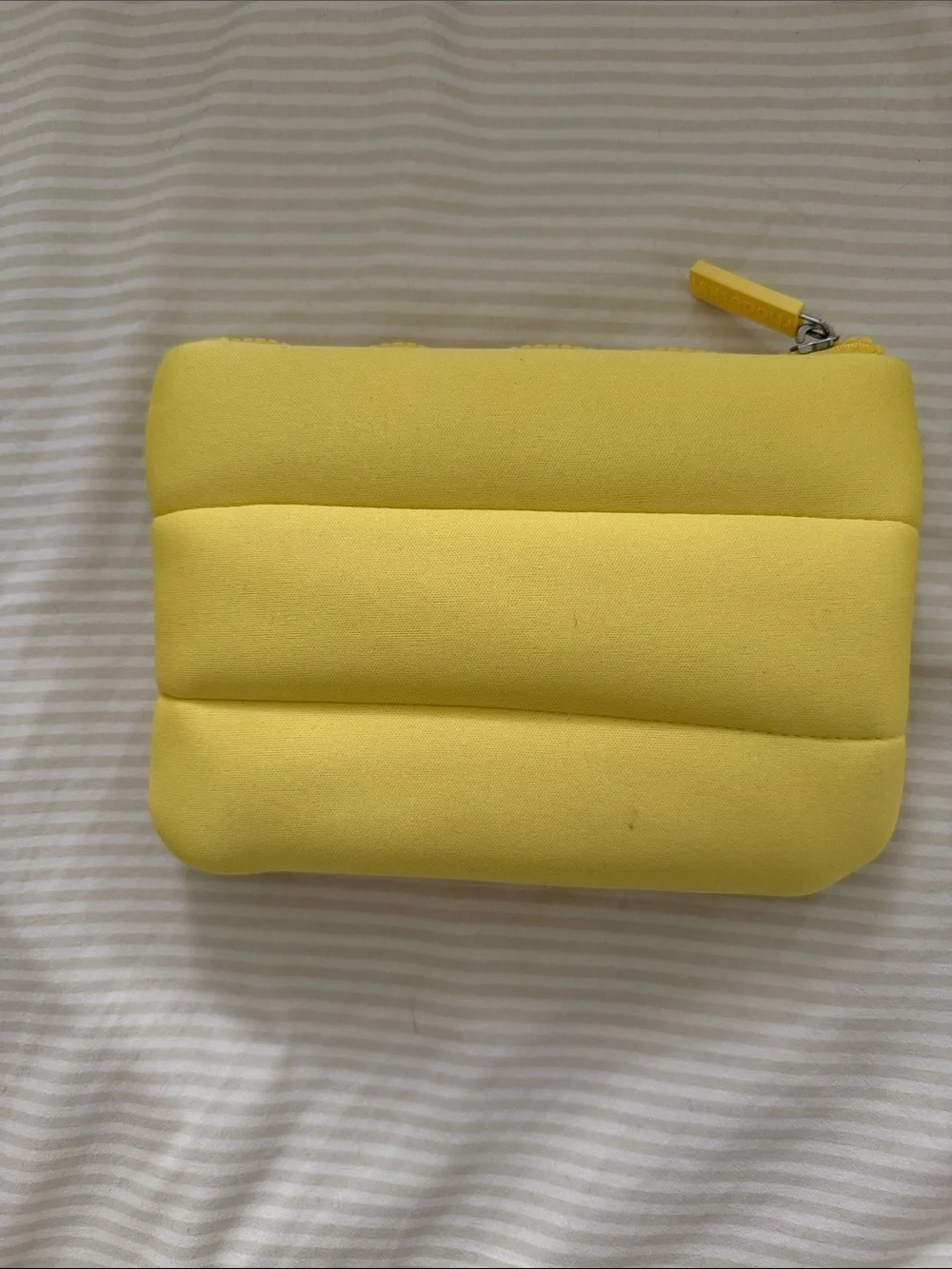 RHODE Bright Yellow Quilted Cosmetic Pouch